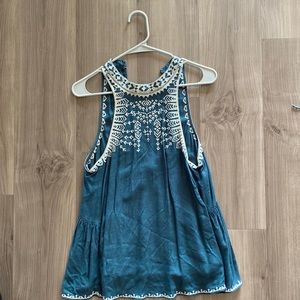 Urban Outfitters high neck embroidered tank top